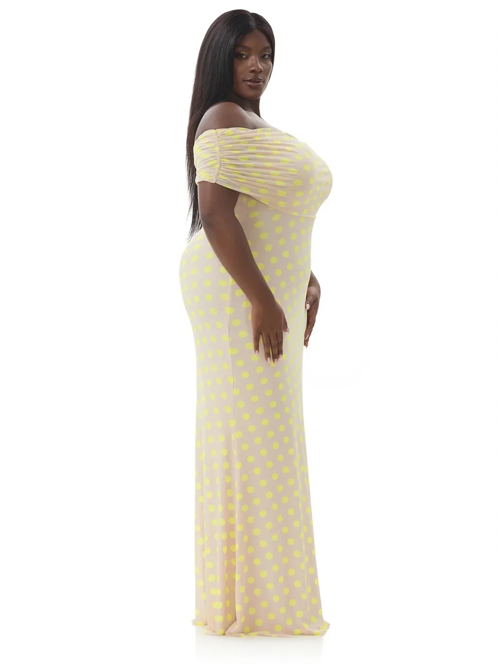 NWT AFRM McCall Sun Dot Mesh Off-The-Shoulder Maxi Dress Plus Size 3X